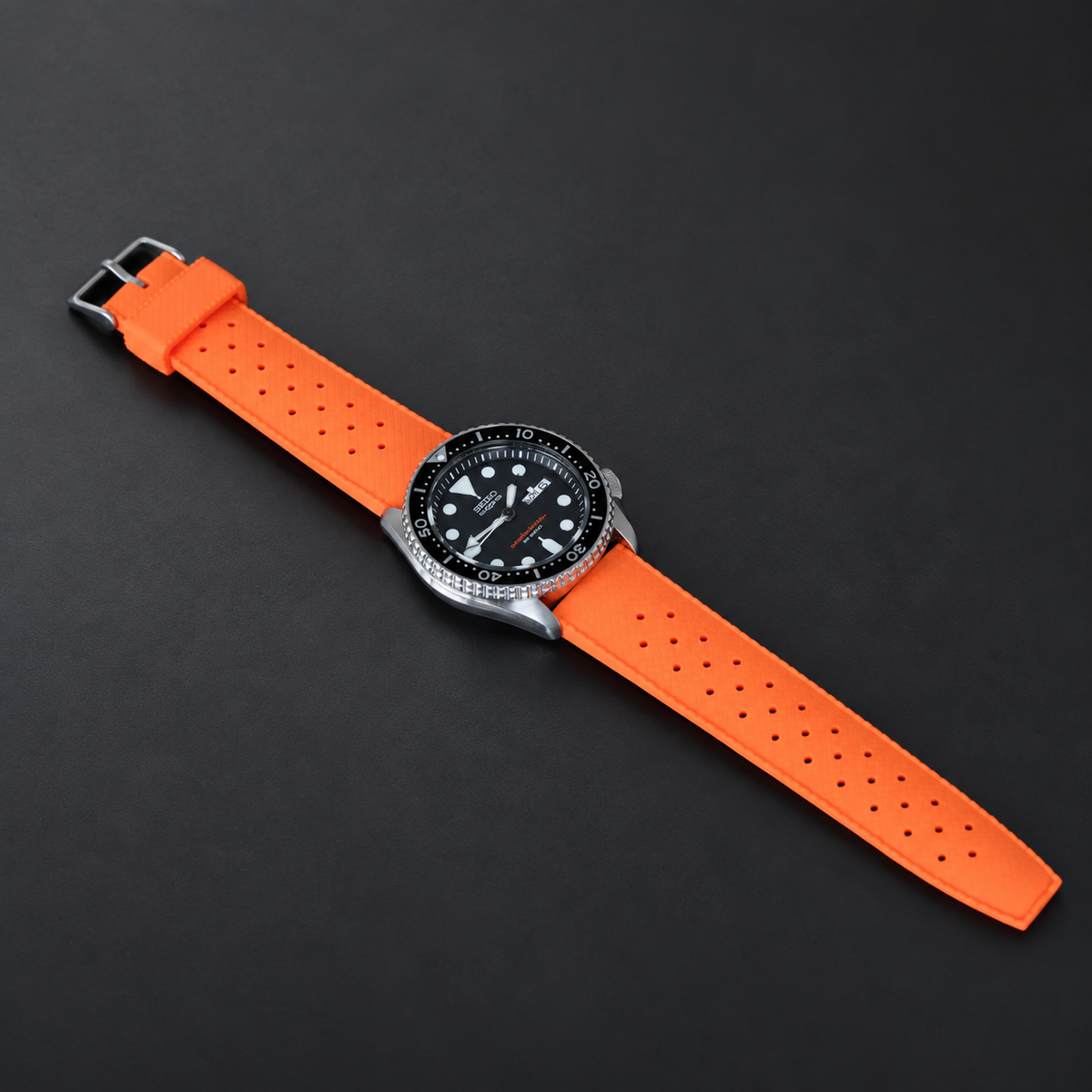 Orange Tropical Rubber Watch Strap