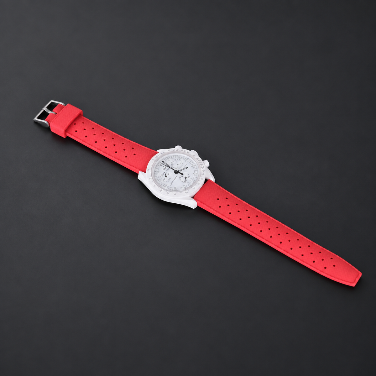 Red Tropical Rubber Watch Strap