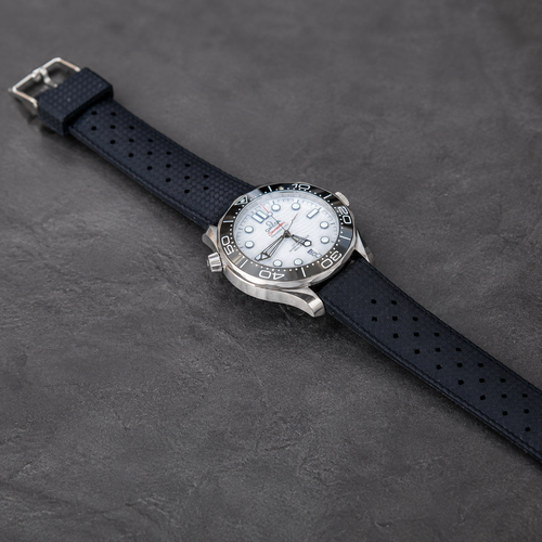 Black Tropical Rubber Watch Strap