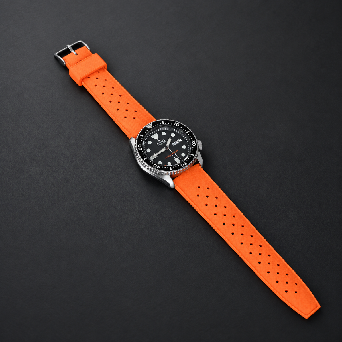 Orange Tropical Rubber Watch Strap