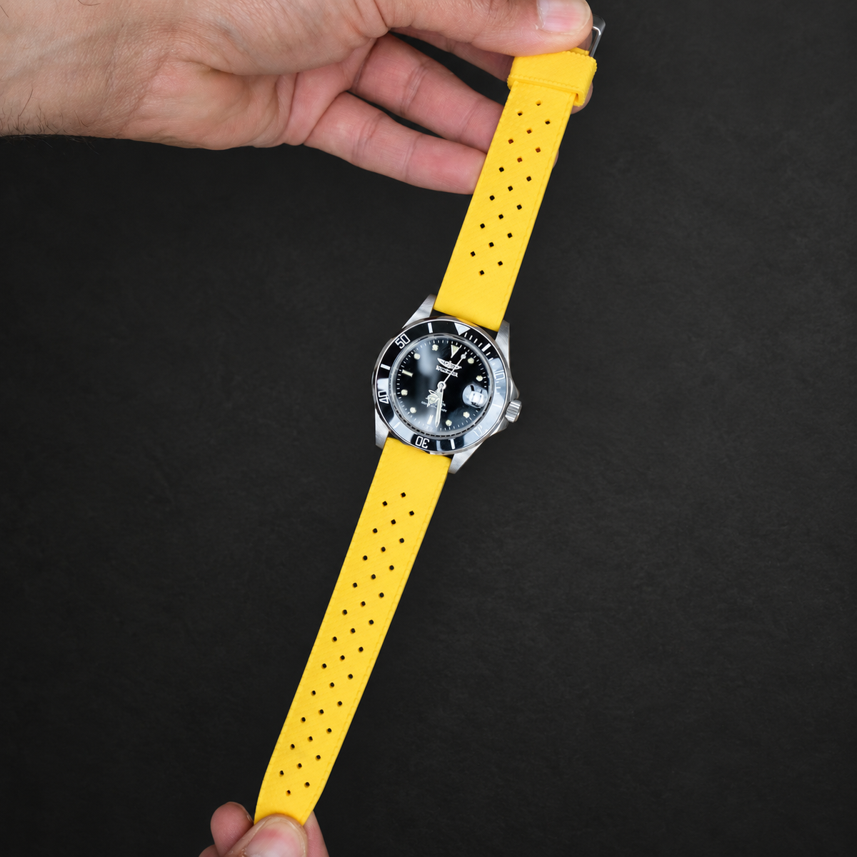 Yellow Tropical Rubber Watch Strap