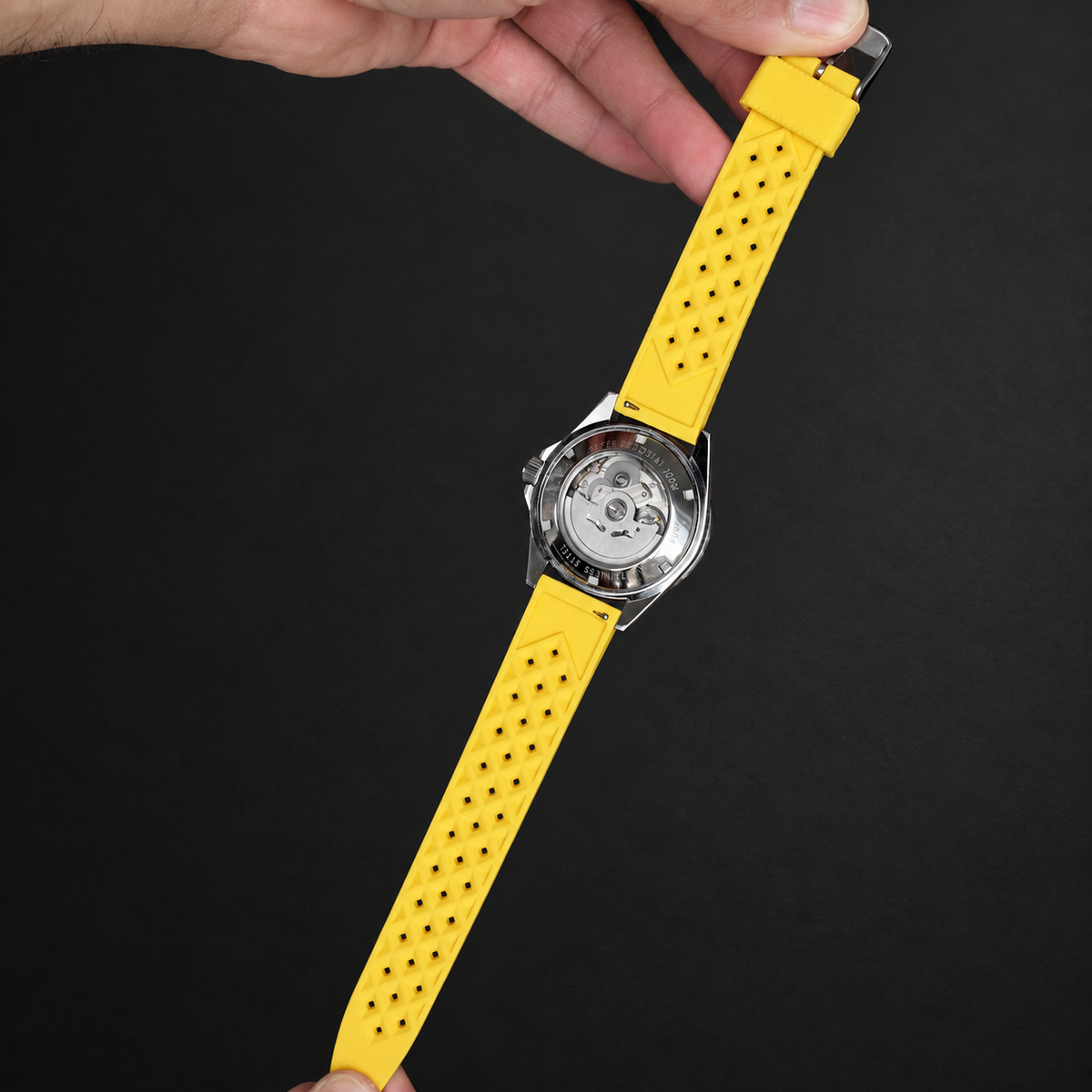 Yellow Tropical Rubber Watch Strap