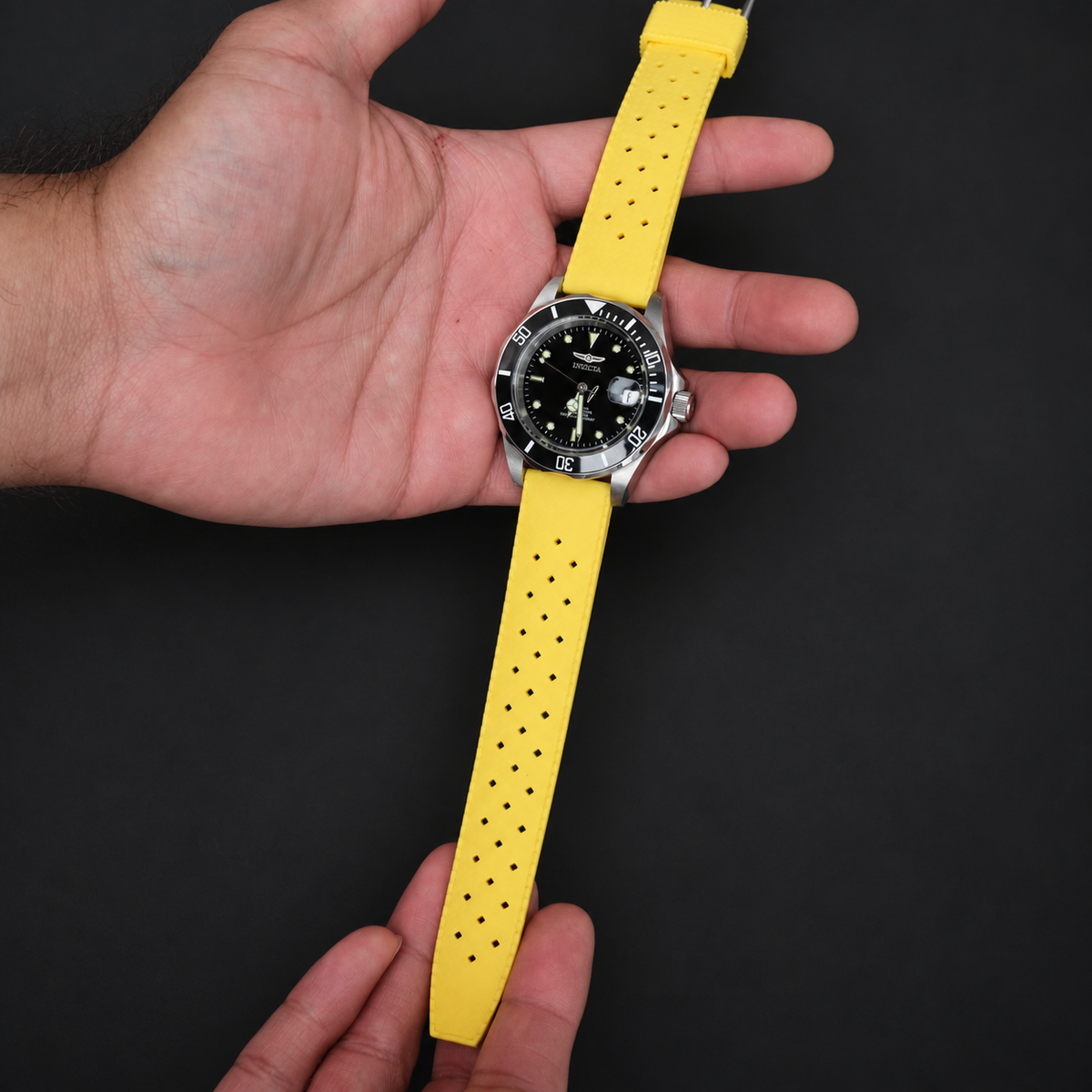 Yellow Tropical Rubber Watch Strap