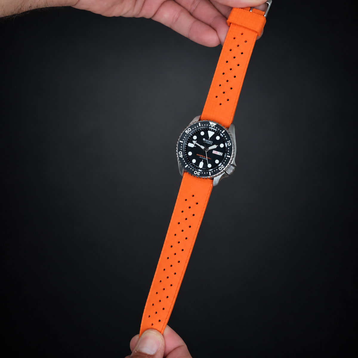 Orange Tropical Rubber Watch Strap