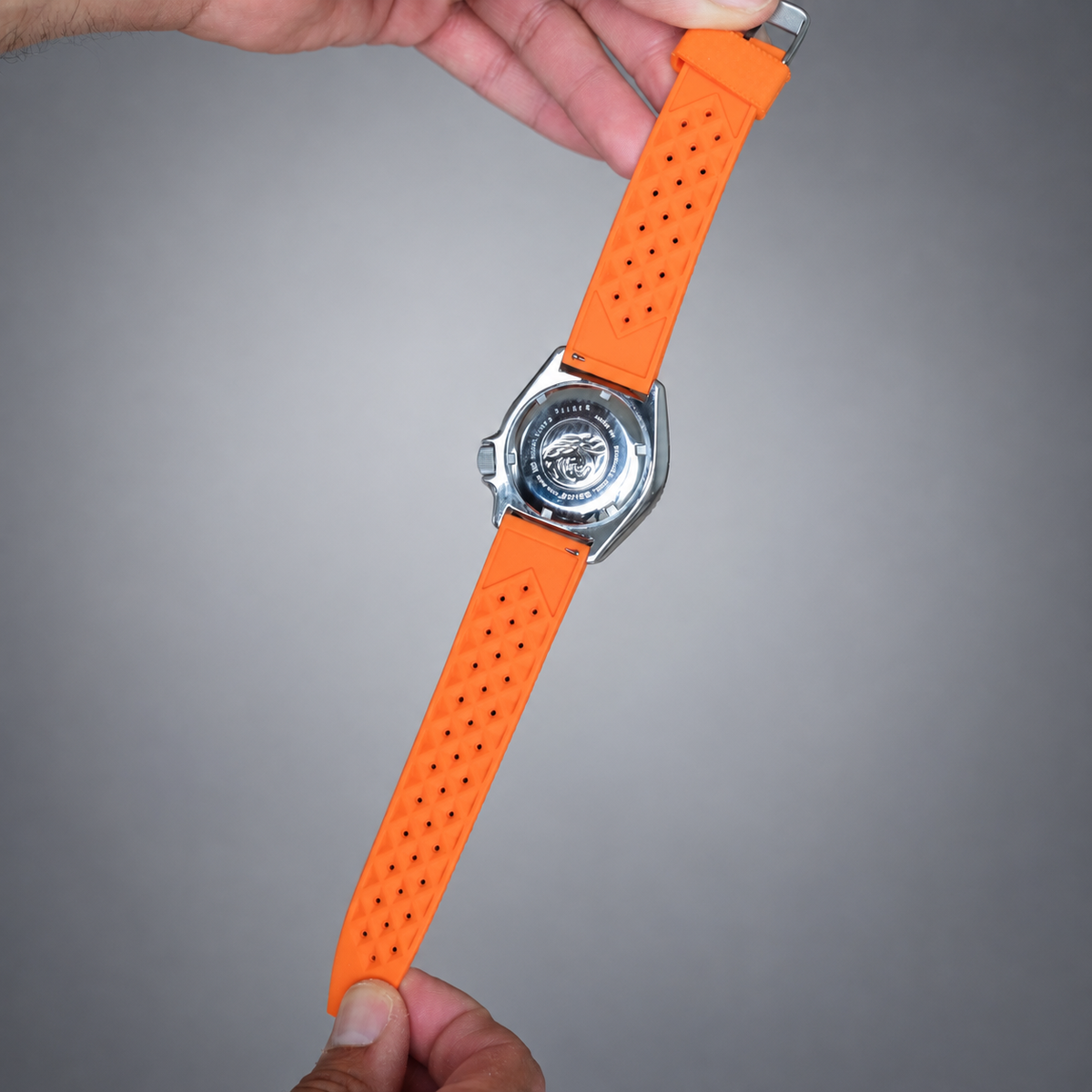 Orange Tropical Rubber Watch Strap
