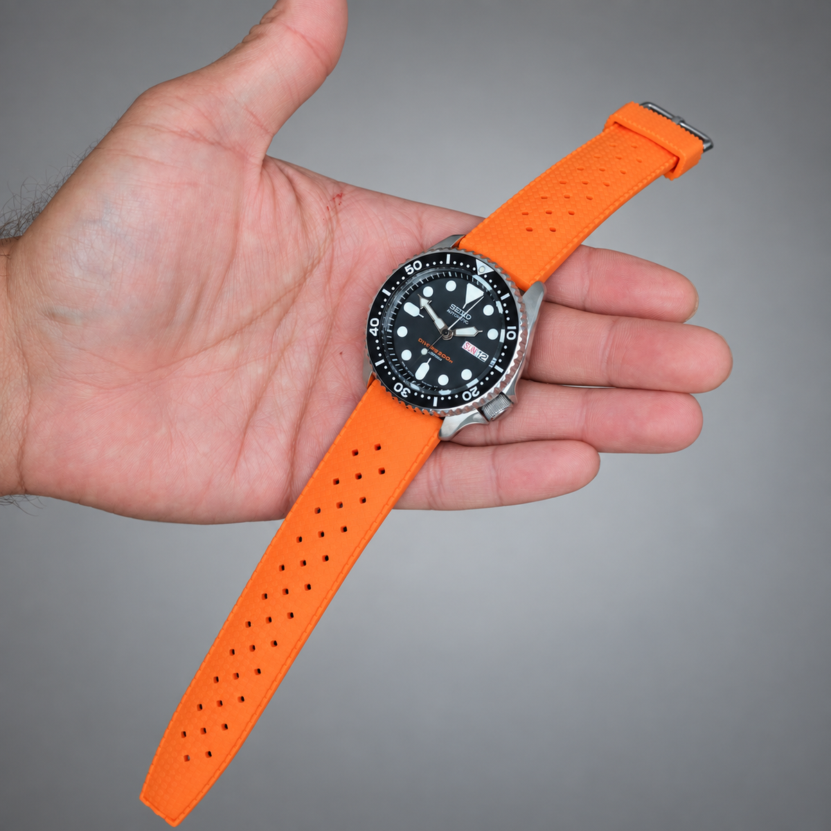 Orange Tropical Rubber Watch Strap