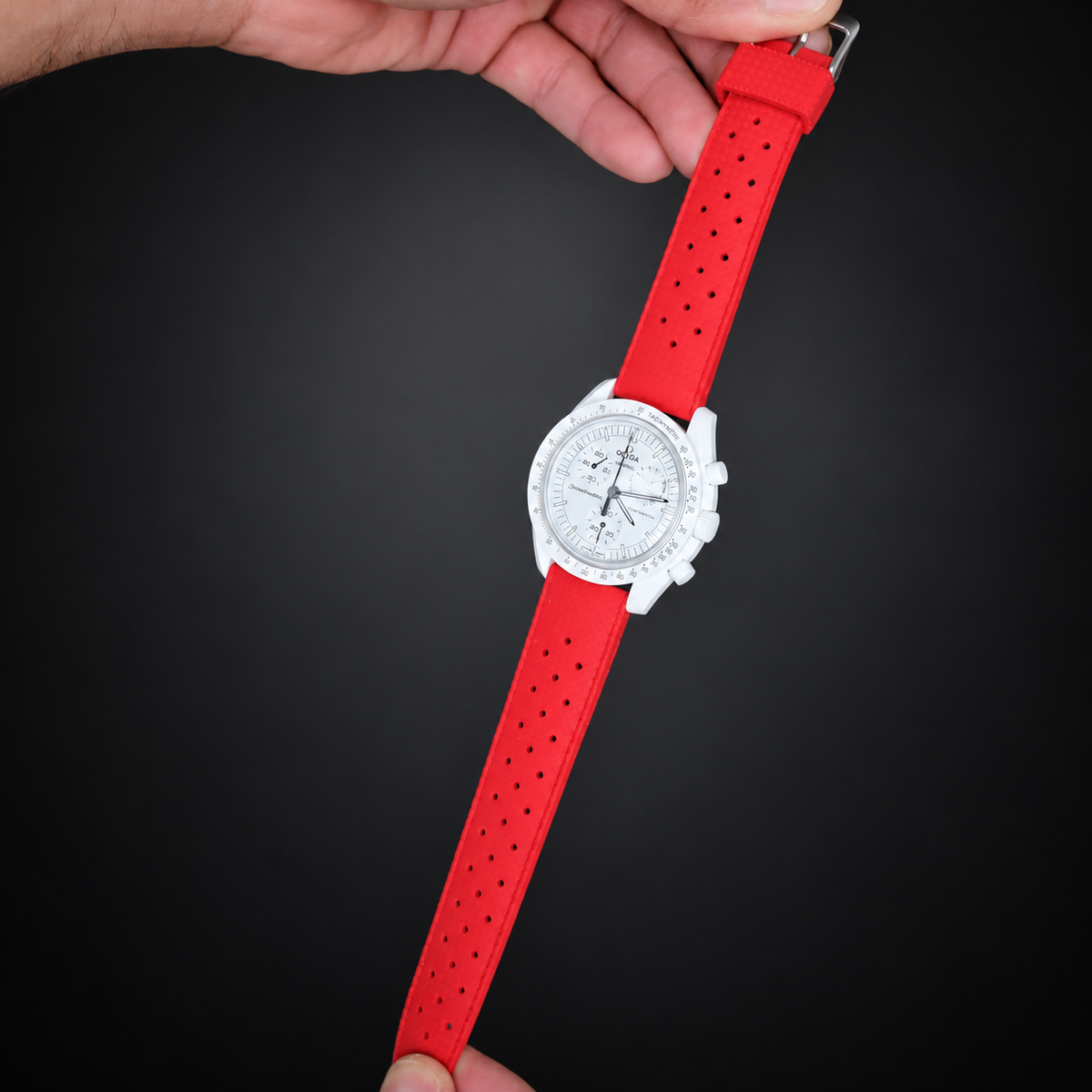 Red Tropical Rubber Watch Strap